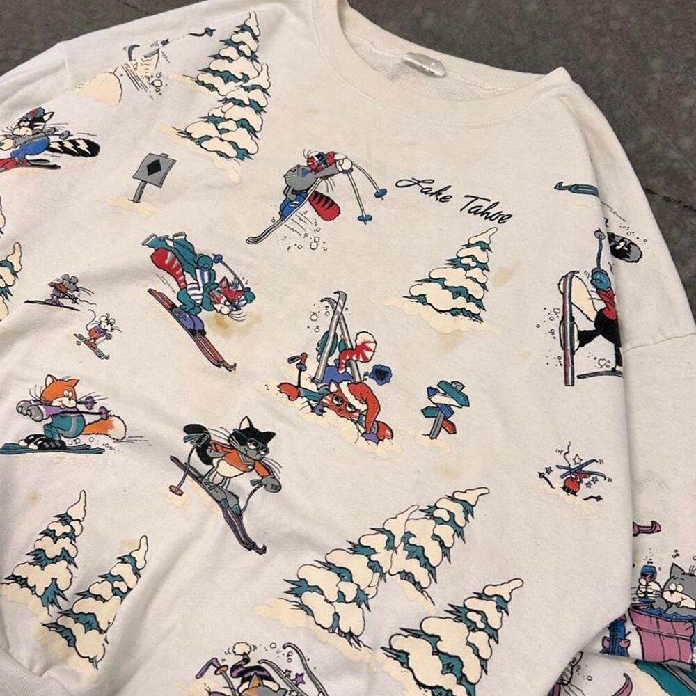 Vintage 1987 Lake Tahoe Skiing Crewneck